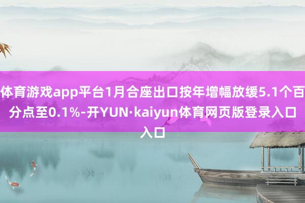体育游戏app平台1月合座出口按年增幅放缓5.1个百分点至0.1%-开YUN·kaiyun体育网页版登录入口