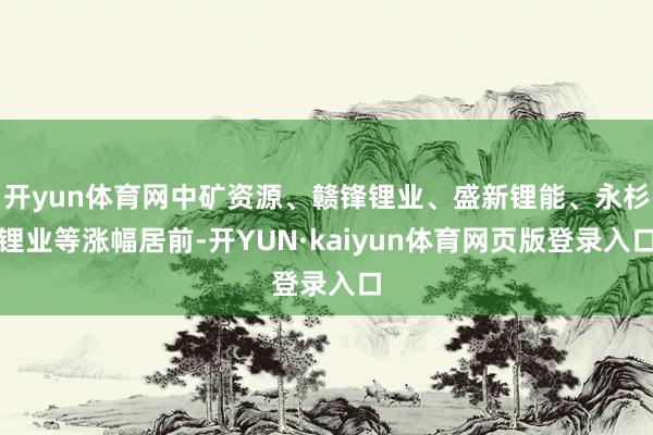 开yun体育网中矿资源、赣锋锂业、盛新锂能、永杉锂业等涨幅居前-开YUN·kaiyun体育网页版登录